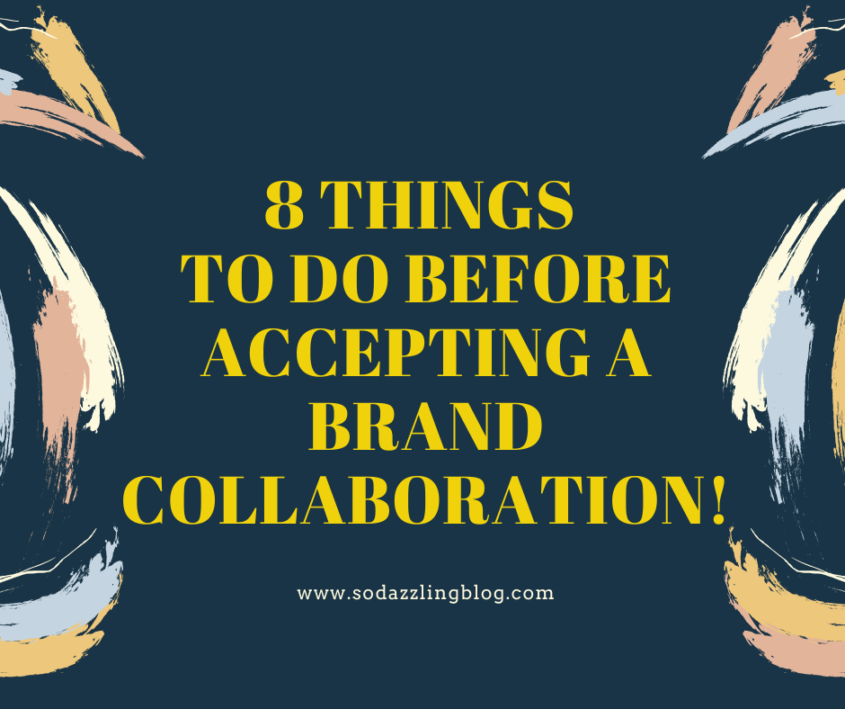 image that reads "8 things to do before accepting a brand collaboration